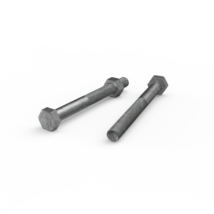 ZENITH M10 x 100mm Hot Dip Galvanised Hex Head Bolts and Nuts