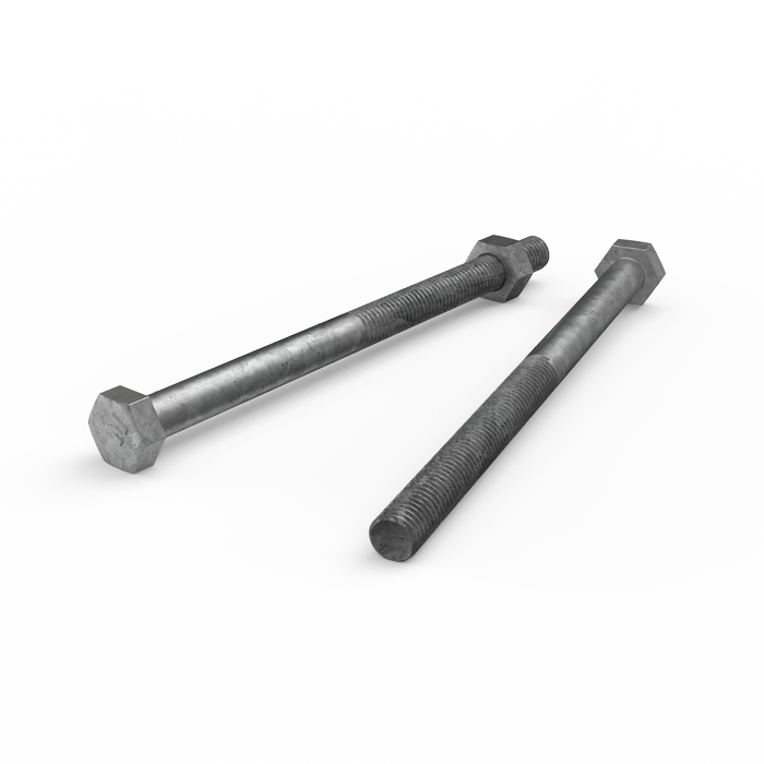 ZENITH M10 x 150mm Hot Dip Galvanised Hex Head Bolts and Nuts