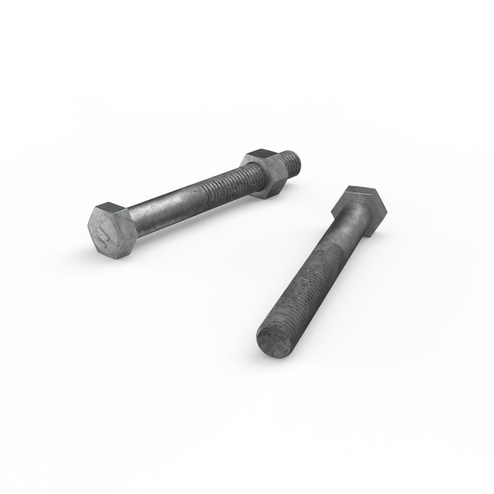 ZENITH M12 x 100mm Hot Dip Galvanised Hex Head Bolts and Nuts