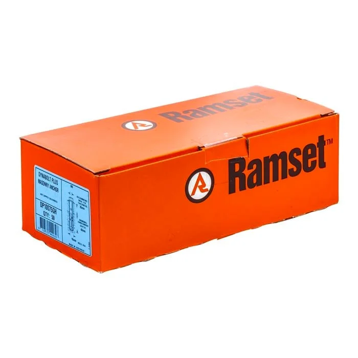 Ramset 10 x 75mm Galvanised DynaBolt Plus Hex Nut Bolt - 50 Pack
