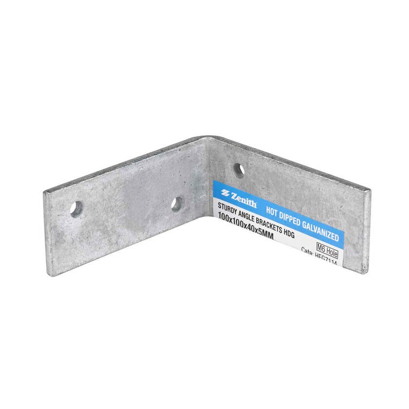 Zenith Sturdy Angle Bracket Galvanised 100 x 100 x 40 x 5mm