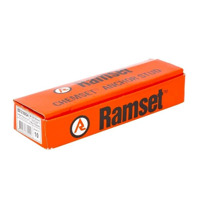 Ramset M12 x 160mm Chemset Anchor Stud Galvanised - 10 Pack