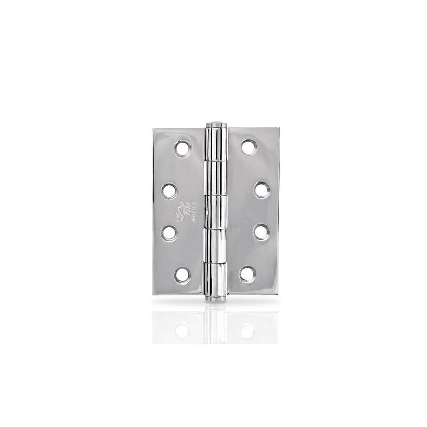 Trio Door Butt Hinge Fixed Pin Polished Stainless Steel 100 x 75 x 2.5mm