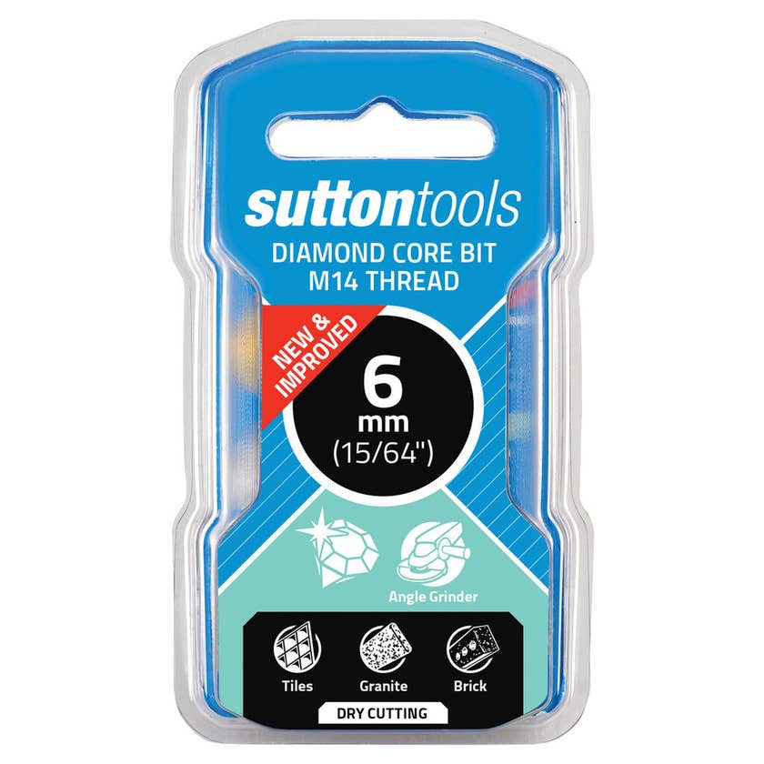 Sutton Tools Diamond Core Bit M14 Thread 6mm