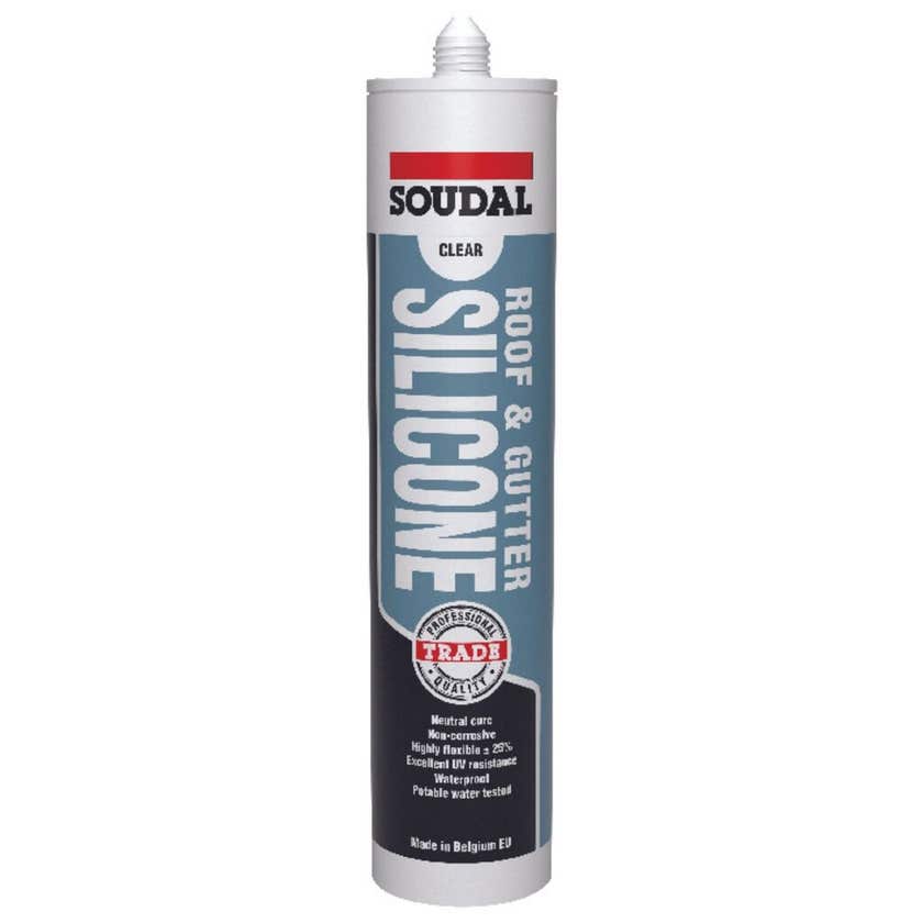 Soudal Silicone Roof & Gutter Clear 300ml