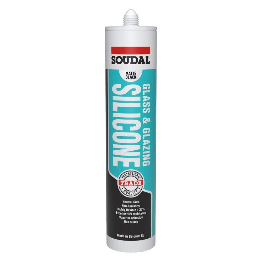 Soudal Silicone Glass & Glazing Matte Black 300ml